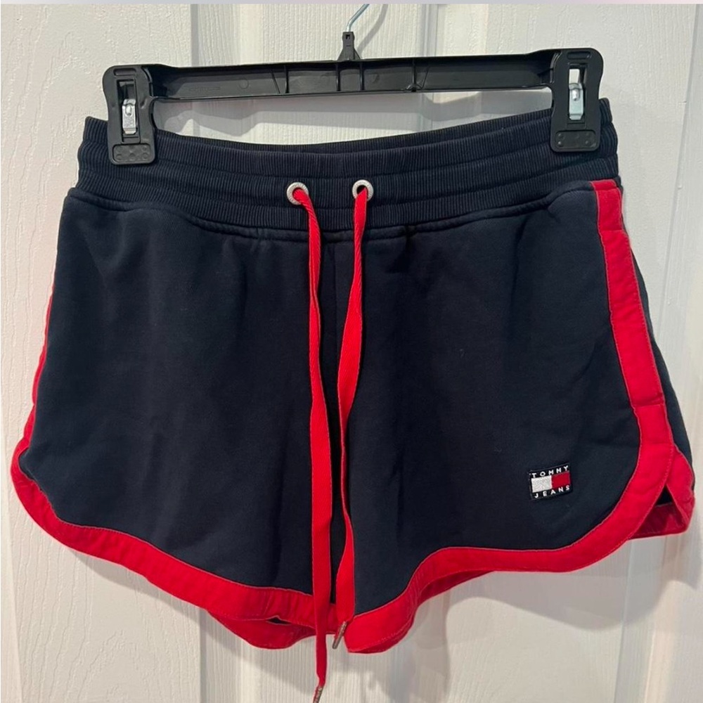 Tommy Jeans Navy & Red Dolphin-Cut Shorts